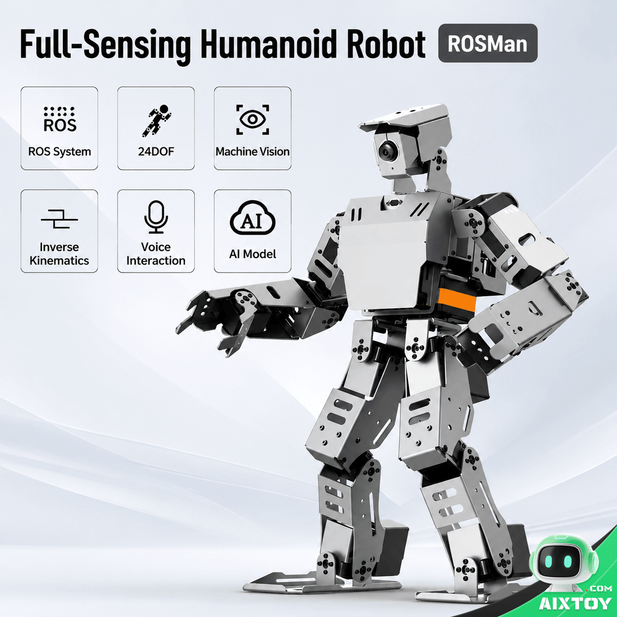 ROSMan Humanoid Vision Robot - AI Tracking & Soccer gallery photo 1