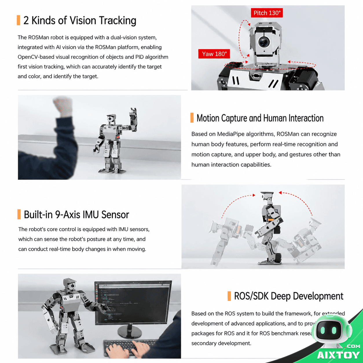 ROSMan Humanoid Vision Robot - AI Tracking & Soccer Gallery 3 ROSMan Humanoid Vision Robot - AI Tracking & Soccer gallery photo 3