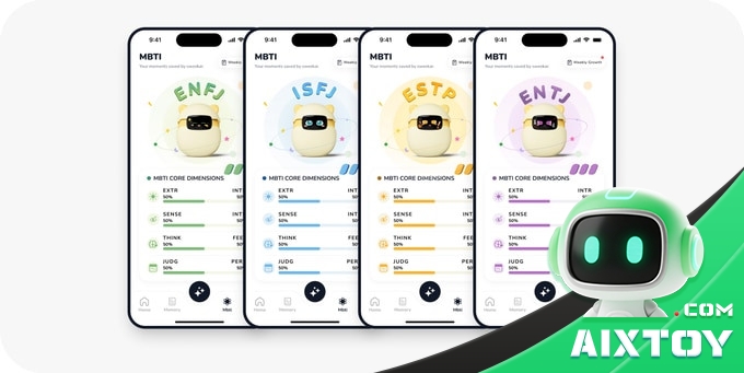 Sweekar app screens showing personality and daily care statistics Sweekar app screens showing personality and daily care statistics