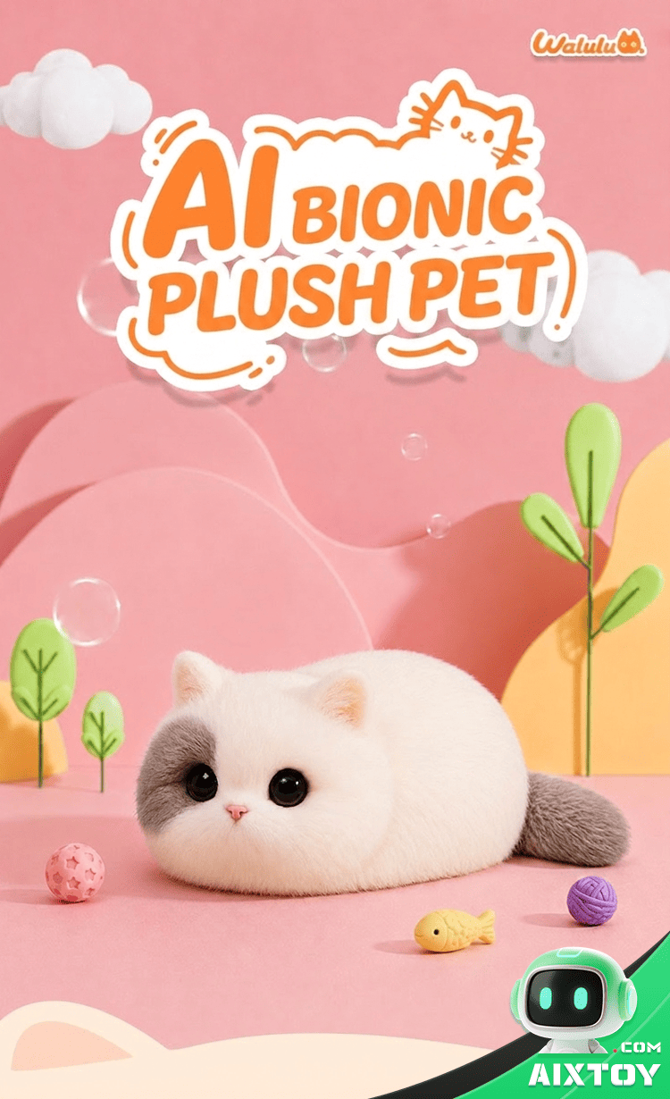Walulu Cat AI Pet Robot - Smart Plush Feline Companion Toy detail
