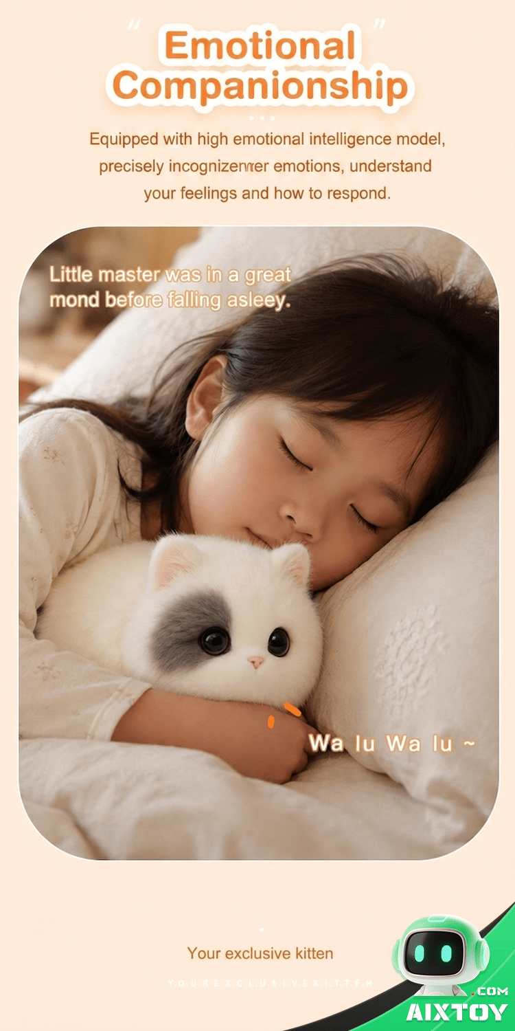 Walulu Cat AI Pet Robot - Smart Plush Feline Companion Toy detail