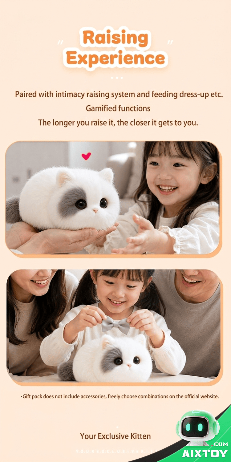 Walulu Cat AI Pet Robot - Smart Plush Feline Companion Toy detail