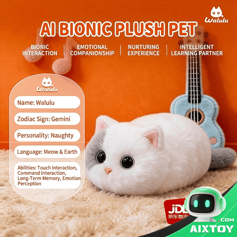 Walulu Cat AI Pet Robot - Smart Plush Feline Companion Toy gallery photo 4
