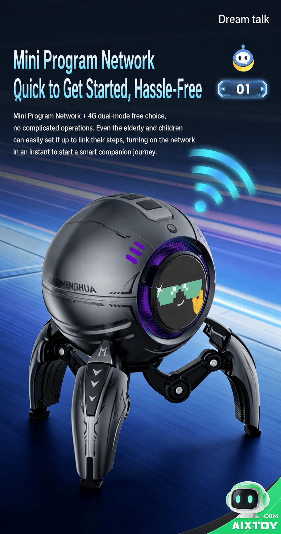 Xiaozhi AI Desktop Robot RGB Dynamic Lighting Display Xiaozhi AI Desktop Robot RGB lighting display - dynamic lights AIXTOY