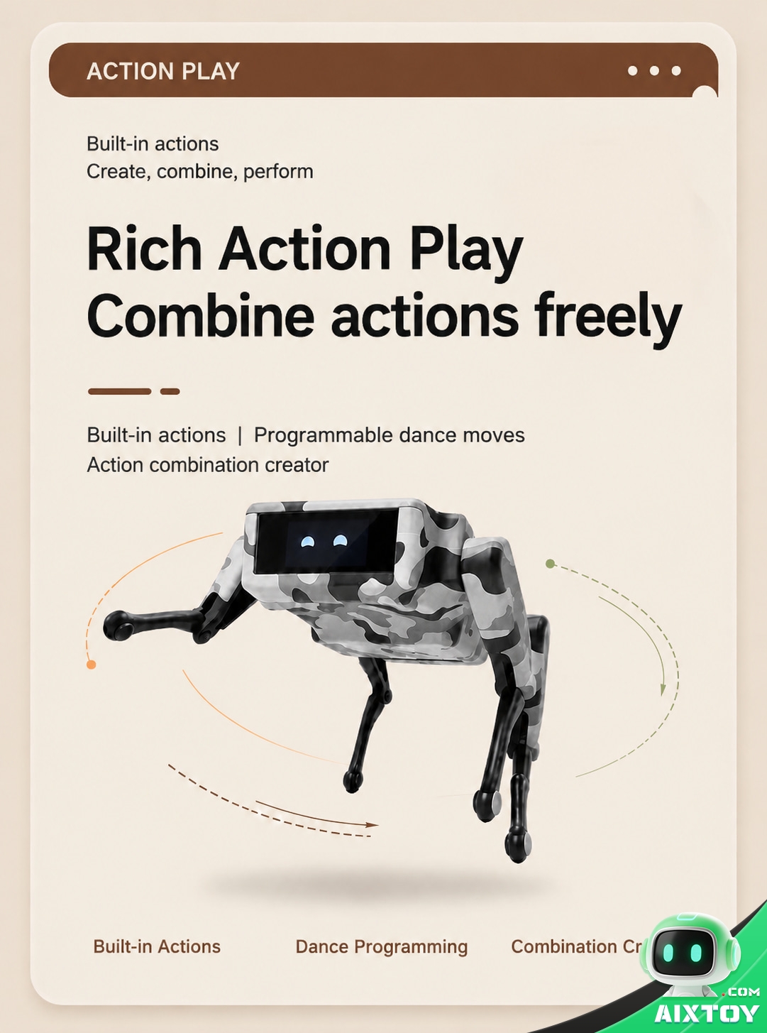 XiaoZhi Mini AI Robot Dog - Offline Interactive Companion Robot Pet with Voice Chat and Visual Programming XiaoZhi Mini AI Robot Dog - Offline Interactive Companion Robot Pet with Voice Chat and Visual Programming - feature detail