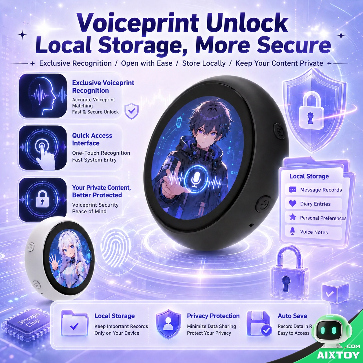 Xinyu Smart Interactive AI Pendant - Touchscreen Robot Pet with Custom Avatar Xinyu Smart Interactive AI Pendant - Touchscreen Robot Pet with Custom Avatar - feature detail