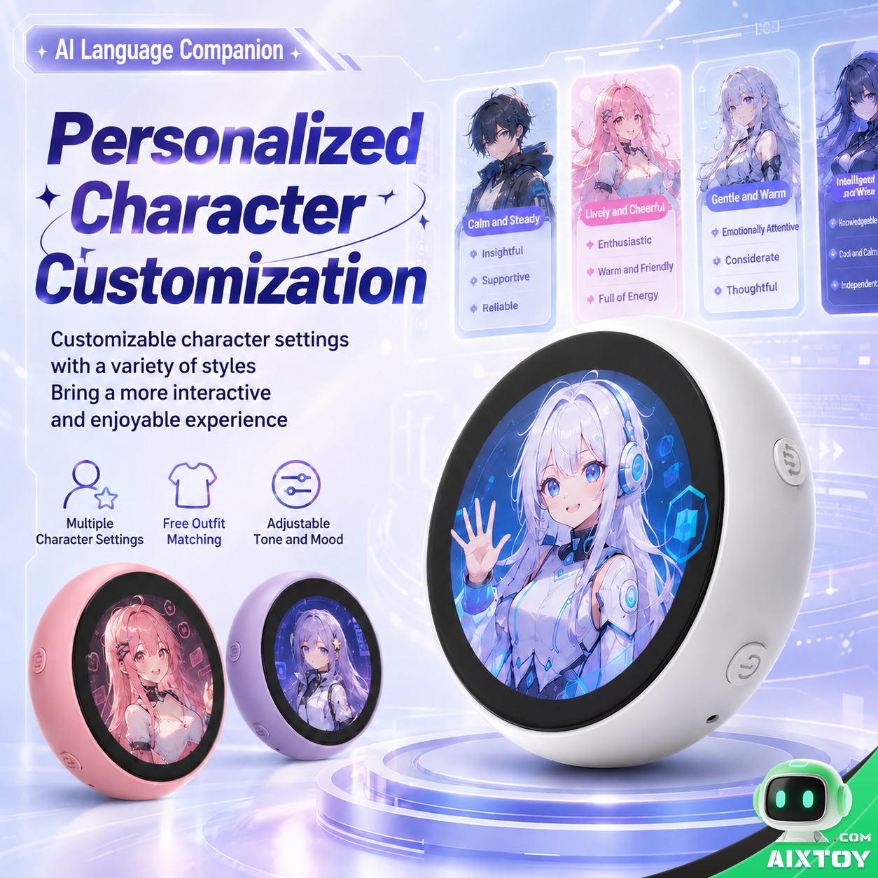 Xinyu Smart Interactive AI Pendant - Touchscreen Robot Pet with Custom Avatar Xinyu Smart Interactive AI Pendant - Touchscreen Robot Pet with Custom Avatar - feature detail