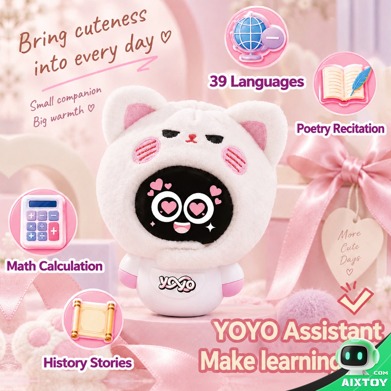 YOYO AI Companion Robot - 4G Portable Talking Robot with Plush Pals and Outfits YOYO AI Companion Robot - 4G Portable Talking Robot with Plush Pals and Outfits - feature detail
