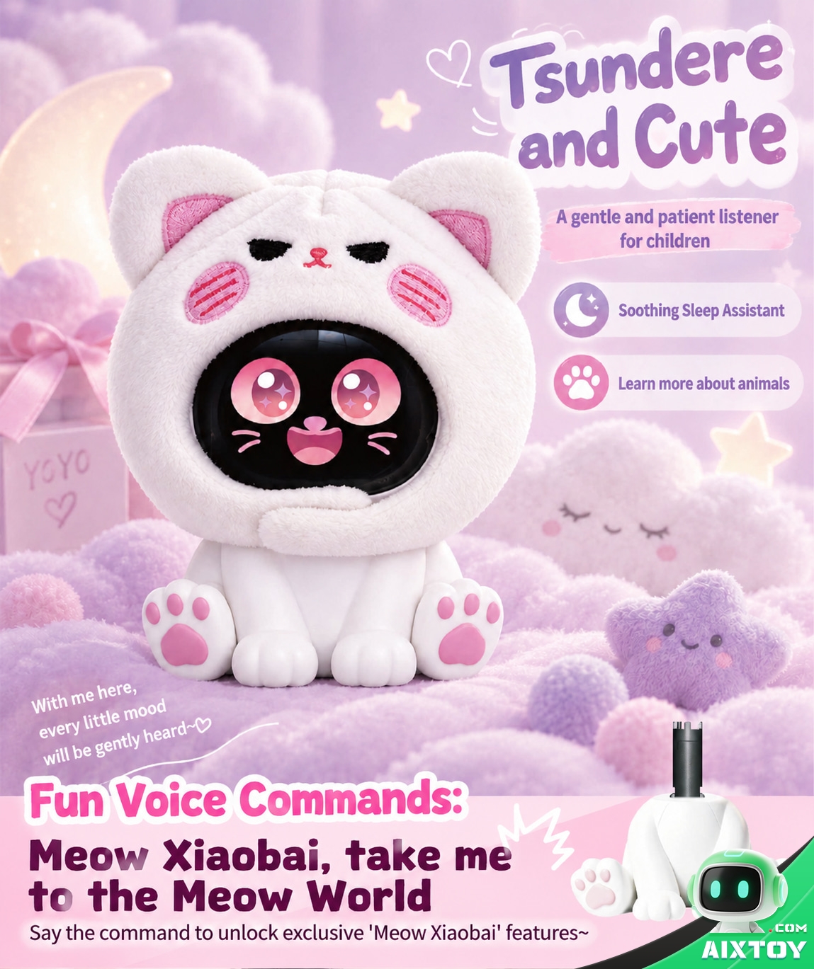 YOYO AI Companion Robot - 4G Portable Talking Robot with Plush Pals and Outfits YOYO AI Companion Robot - 4G Portable Talking Robot with Plush Pals and Outfits - feature detail