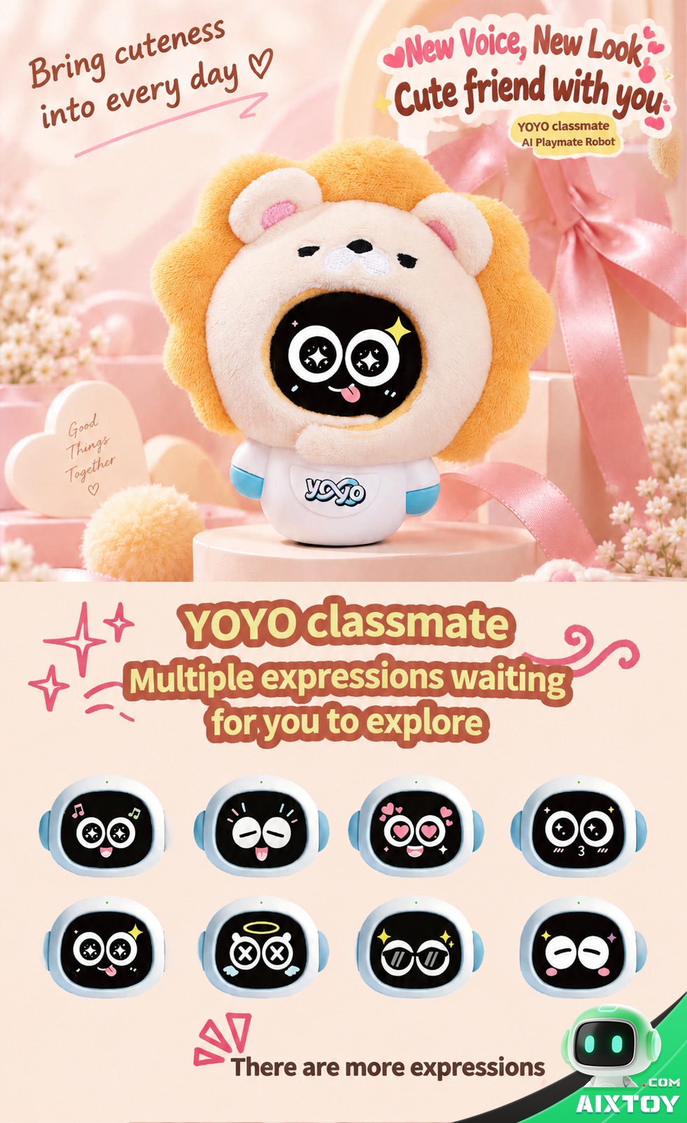 YOYO AI Companion Robot - 4G Portable Talking Robot with Plush Pals and Outfits YOYO AI Companion Robot - 4G Portable Talking Robot with Plush Pals and Outfits - feature detail