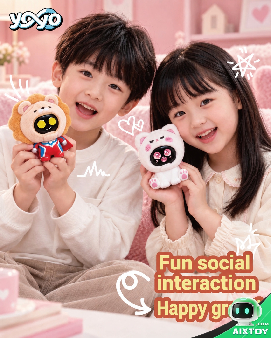 YOYO AI Companion Robot - 4G Portable Talking Robot with Plush Pals and Outfits YOYO AI Companion Robot - 4G Portable Talking Robot with Plush Pals and Outfits - feature detail